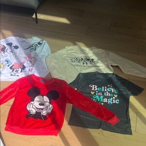 Disney Women's Tops Set - Red, White, Cream, Dark Gray
